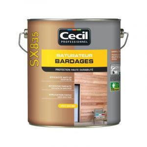 Cecil Saturateur bardages sx 835 saturateur bardages sx835 gris met boiseries acrylique soigné brosse/rouleau, pistolet sans air 24 heure(s) eau 3 heure(s)