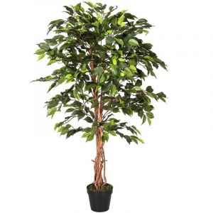 Image de Homescapes - Figuier pleureur Ficus Benjamina Vert en pot 122 cm - Vert