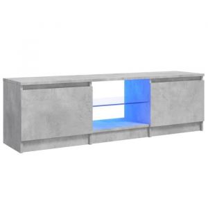 Furniture Limited - Meuble tv avec lumières led gris béton