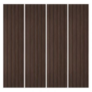 4 x panneau insonorisant d&eacute;coratif en bois weng&eacute; 240x60cm Kover-WG