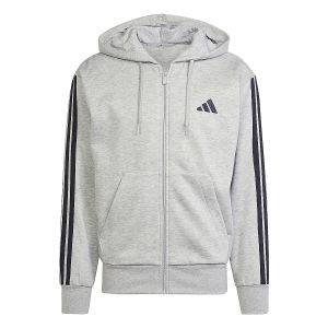 Adidas Sweat &agrave; capuche Essentials Fleece 3S Full Zip gris noir pur - L