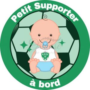 Sticker Bébé Fanzone Foot - Petit Supporter ASSE Saint-Etienne