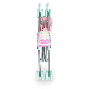 Image de Nenuco Poussette pour Poupée - Métal - Pliable - Rose et Bleu - Dès 3 Ans