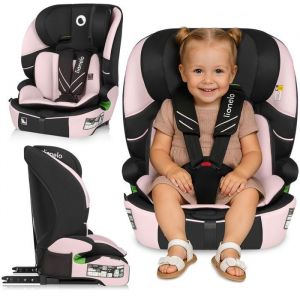 LIONELO LEVI FIX I-SIZE Siège auto pour enfants 76-150 cm jusqu'à 18 kg, groupe 1 2 3, appuie-tête réglable en 10 positions, fixation ISOFIX et sangle Top Tether, R129 i-Size (Pink)