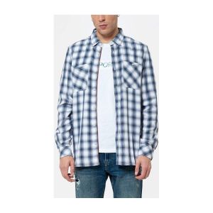 Kaporal Chemise - Chemise &agrave; carreaux - blanche et bleue