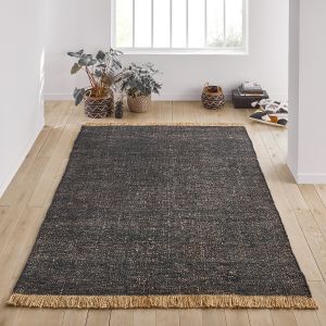 Tapis en jute, Babak Noir Taille 120x170 cm;160x230 cm;200x290 cm