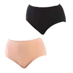 DIM Culotte Femme Taille Haute Body Touch Easy x2, New Skin/Noir, M