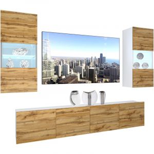 BELINI - Unit&eacute; Murale TV NEX I Ensemble Muebles de Salon Complet I Ensemble Meuble TV avec Illumination LED I Dimensions: 200 x 180 x 36 cm I Coleur: