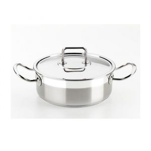 Bra Professionnel - Casserole Professionnelle Inox 18/10 avec Couvercle 18 cm, Compatible Tous Feux Dont Induction