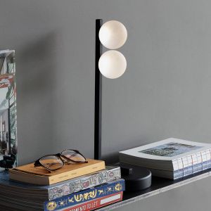 Ideal lux Ping pong Lampe de table globe 2 lumières noire 500Lm 3000K