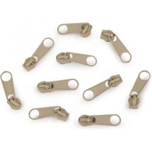 Cyclingcolors 10x Curseur N°3 Non Verrouillable pour Fermeture éclair à Glissière Spirale Zipper Tirette Métal idéal Jupe Vêtement Robe Maroquinerie Confection