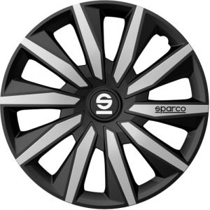 sparco Hubcap Milano Black/Silver 15" 4 Units