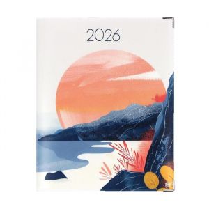 Agenda de bueau Color Pop 2026 PVC Imprim&eacute; Mars Fabrication fran&ccedil;aise 228 x 18 x 1 cm