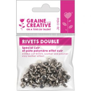 Graine Créative Rivets Doubles 8 Et 6 Mm Pour Cuir Et Fimo Cuir 30 Pièces