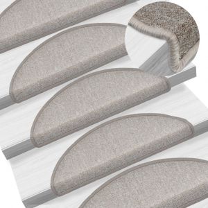VidaXL Tapis d'escalier 10 pcs 65x28 cm Taupe