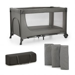 Kinderkraft Lit parapluie 2en1 JOY 2 Dark Grey 129x73 cm - Taille 60x120 cm