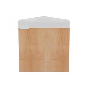 Vente-unique - Meuble lave-main d'angle suspendu naturel clair - 56 cm - manodo