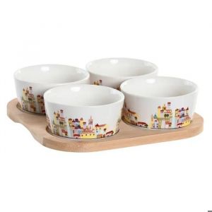 Set vaisselle grès cottage maisons DKD Home Decor