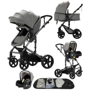 Poussette 3 En 1 Magic Zc Poussette Poussettes Combin&eacute;es Poussette Bebe 0 A 3 Ans Pliage En Un Clic Hamac R&eacute;versible Gris