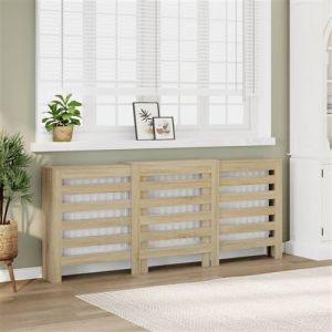 VidaXL Cache-radiateur chêne sonoma 205x21,5x83,5 cm bois d'ingénierie, bouchon de radiateur, cache-radiateur haut, radiateur à profil réduit