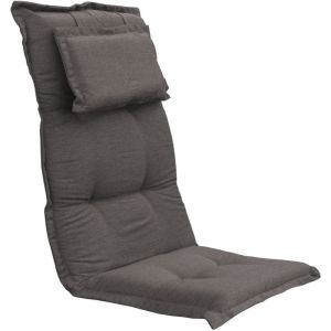 Spetebo - Coussin de chaise à dossier haut portland avec oreiller - couleur : gris