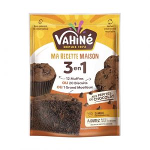 Vahin&eacute; Pr&eacute;paration 3 en 1 chocolat aux p&eacute;pites de chocolat, Pr&eacute;paration pour g&acirc;teaux, biscuits ou muffins aux p&eacute;pites de chocolat noir 280 g
