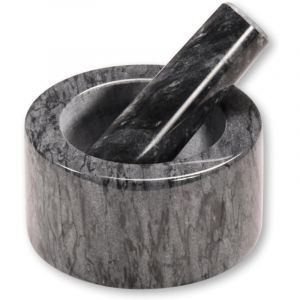 KESPER Mortier en marbre avec pilon - Gris/Noir - D 13 cm