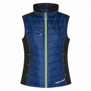 North Ways Doudoune sans manche femme - Constance 1575 Marine / Jaune Fluo T. L