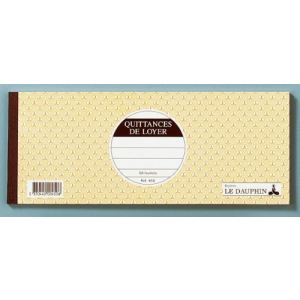 Le dauphin 10 carnets quittances de loyer avec souche 50 feuillets (110 x 275 mm)