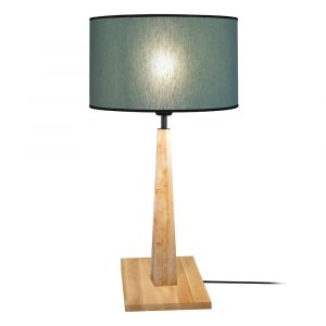 Tosel Lampe de chevet bois bois noir et blanc