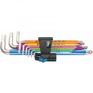 Image de Wera 3950/9 Hex-Plus Multicolour hf Stainless 1 05022699001 6 pans intérieurs Jeu de clés mâles coudées D002462