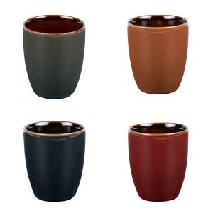 Coffret de 4 gobelets Elyas 10 cl - Table Passion - Multicolore - Gr&egrave;s