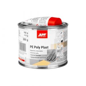 APP Poly Plast - Mastic polyester universel | Mastic carrosserie voiture pour réparation de acier, métal, aluminium, plastiques, béton, bois | Résine Polyester avec durcisseur | Beige clair | 0,2 Kg