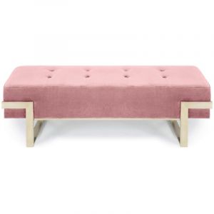 No Banquette Istanbul Velours Rose Pieds Or