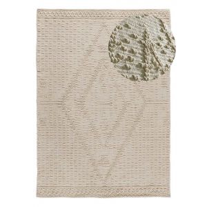 Tapis ethnique avec relief pamuk 10 Crème 60x90 cm - Atticgo