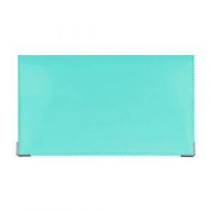 Prot&egrave;ge-ch&eacute;quier rigide &ndash; PVC Vert deau &ndash; Avec renfort carton et coins m&eacute;tal &ndash; Fabriqu&eacute; en France &ndash; Color Pop