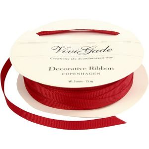Image de Creotime Ruban gros grain - 6 mm x 15 m - Rouge
