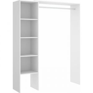 Pegane Armoire placard extensible coloris blanc - Longueur 100-140 x Hauteur 187 x Profondeur 40 cm