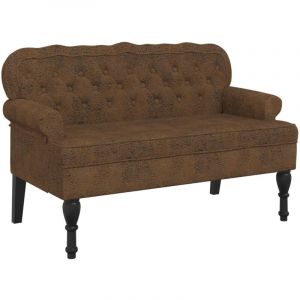 VidaXL Banc avec dossier marron 119,5x64,5x75 cm similicuir daim