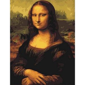 Figured'Art Peinture par Num&eacute;ro Adulte Da Vinci Mona Lisa La Joconde - Activit&eacute; Manuelle Kit de Loisir Cr&eacute;atif DIY Num&eacute;ro d'Art Complet - 40x50cm sans ch&acirc;ssis en bois