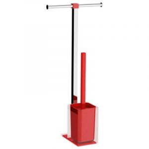 Gedy Ensemble Porte Papier & Balai Rouge Rainbow - G-RA320600000