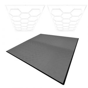 Monster shop Carrelage de Sol 225 Gris Ventilée Modulaire, 14 Lampes Hexagones & Bordure
