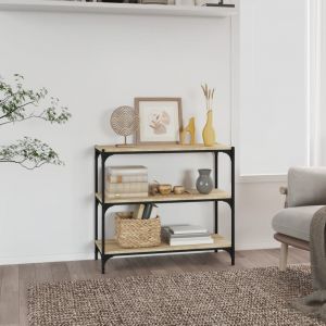 VidaXL Bibliothèque Chêne Sonoma 80x33x70,5 cm Bois d'ingénierie acier