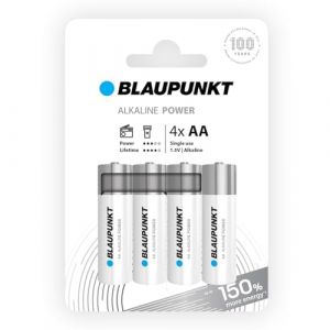 Blaupunkt AA Piles alcalines, Paquet de 4, idéales pour Les horloges murales et Les télécommandes, LR6BPO/4CP