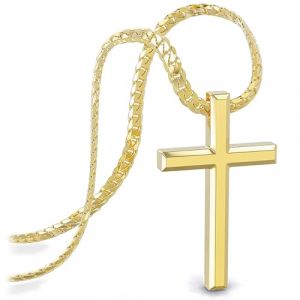 SERASAR Chaîne en Or pour Hommes Pendentif Croix avec Chrétienne Kruzifix Cross Chain Cadeau Noël Cubaine