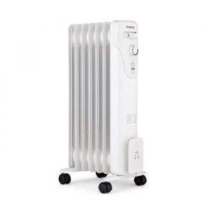 Oceanic Radiateur électrique bain d'huile 1500W - 3 puissances - 7 éléments - Blanc - Mobile
