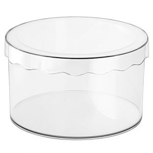 Image de InterDesign 47980EU Clarity Boîte de Rangement Petit Rond avec Couvercle Plastique Transparent