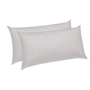 2 x Oreilleres anti acariens en fibre, avec housse en 100% coton Fermeté et hauteur moyenne 40x75 (pack) cm Pikolin Home