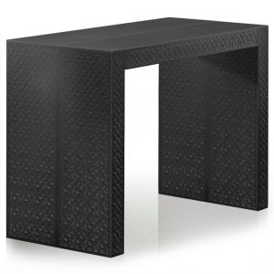 Cotecosy Table console extensible 200cm moulures orientales Nassau Morocco Noir mat