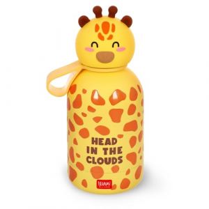 Legami Bouteille d'eau pour enfants Hot&Cold BFF, Giraffe, double couche en acier inoxydable 18/8 avec fermeture hermétique, garde le chaud pendant 12 h et le froid pendant 24 h, capacité 310 ml